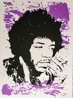 Mr Brainwash 'Jimi Hendrix - Purple Splash' 2009 Screenprint