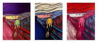 Andy Warhol, The Scream, 3 Piece Portfolio, Serigraph, Sunday B. Morning