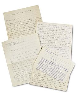 Sammlung von 5 Briefen des Barons Michelangelo von Zois. Klagenfurt, 1910-1930. 3 eh., 2 sign. Typoskript-Durchschlaege. 10 B