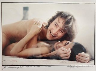 Allan Tannenbaum, John and Yoko Kimonos Bed Laugh, NYC, 1980, Signed & numbered Ink jet print