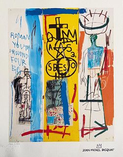 Jean-Michel Basquiat 'Qfour big' limited edition lithograph 1978