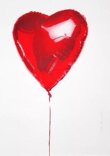 MR. BRAINWASH "HOLD ON TO MY HEART - 2018" SERIGRAPH, SIGNED & NUMBERED