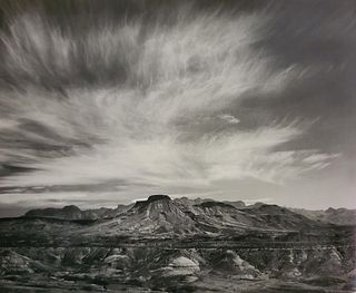 Ansel Adams, Burro Mesa and the Chisos Mountains, Big Bend National Park, Texas 1947