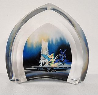 Disney Fine Art Glass, "Tinkerbell" hand painted Art
