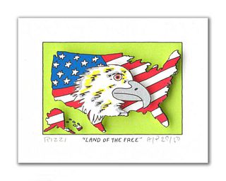 James Rizzi, LAND OF THE FREE, Mixed Media 3D,