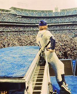 Terry O'neill, Elton John At Dodger Stadium In Los Angeles, 1975