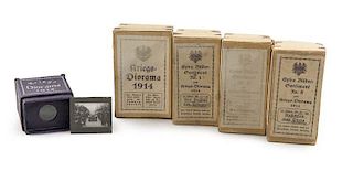 Kriegs-Diorama mit 40 Glasdias. Deutschland 1914/1915.