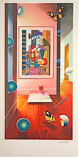 FERJO- "CUBIST ROOM" LITHOGRAPH, SIGNED & NUMBERED AP. FERJO COA
