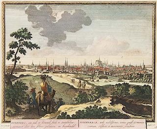 Nurnberg, een oude en beroemde Stadt ... / Norenberga, urbs nobilissima ... Kolorierter Kupferstich. Amsterdam, Schenk, 1702.