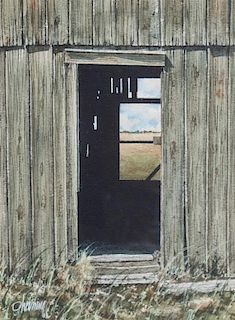 Rudolph Ohrning  , (American, 1930-2011), Barn Window I and Barn Window II, 1969 (two works)