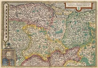 Marca Brandenburgensis et Pomerania. Kol. Kupferstichkarte aus Quadt bei J. Bussemacher. Koeln, um 1600. Plattenmaße ca. 21 