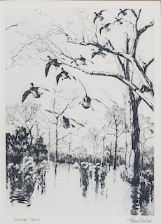 Various Artists, (American, 20th century), seven works depicting ducks