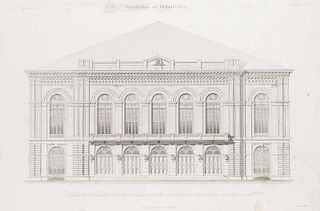 Opernhaus in Philadelphia. 7 Stahlstiche von L. Ritter aus: Zeitschrift fuer Bauwesen Jg. X. Berlin, Ernst & Korn, dat. 1860.
