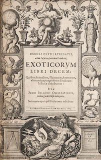 Clusius, Carolus (Ch. de l'Escluse)
Exoticorum libri decem: quibus animalium, plantarum, aromatum, aliorumque peregrinorum fr