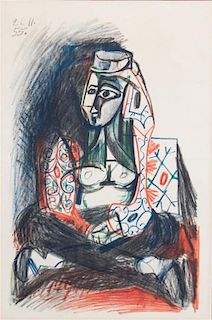 Pablo Picasso, (Spanish, 1881-1973), Femme d'Alger (Jacqueline in Turkish Attire), 1955