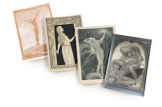 Fidus (d.i. Hugo Hoeppener)
Sammlung mit 2 Baenden sowie 6 lose Bll. mit Kunstdrucken, 43 losen Postkarten sowie 1 Mappe mit 