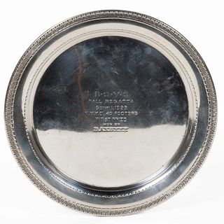BLACK, STARR & FROST NEW YORK YACHT CLUB STERLING SILVER TROPHY PLATE 