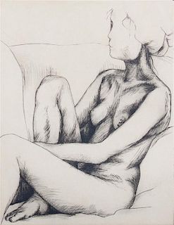 Jack Stuck  , (American, b. 1925), Nude Study I, Nude Study II, Nude Study III and Men Hanging by their Teeth (four works)