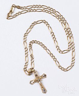 10K gold necklace with cross pendant
