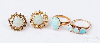 14K gold and opal jewelry