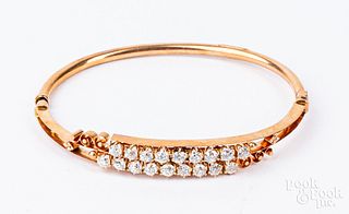 14K rose gold and diamond bracelet