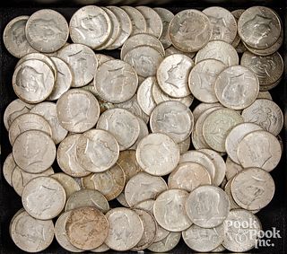 Forty 1964 Kennedy silver half dollars, etc.
