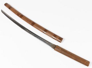 JAPANESE KATANA SWORD WITH WOODEN SHEATH