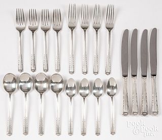 Sterling silver flatware and case