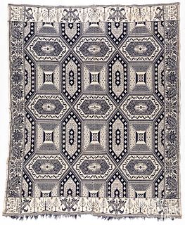 Jacquard coverlet, dated 1850