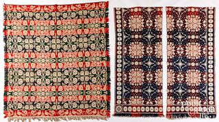 Two Jacquard coverlets, mid 19th c.