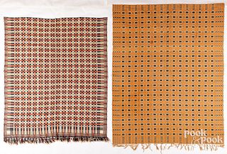 Two overshot coverlets, mid 19th c.