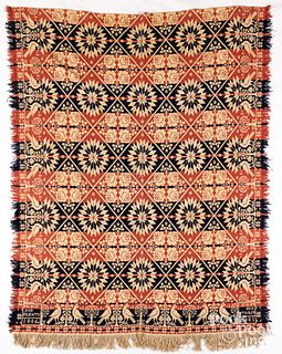 Jacquard coverlet, dated 1846