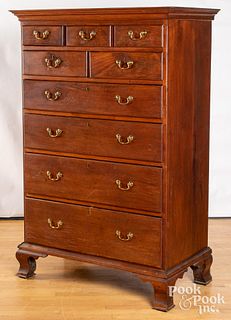 Chippendale walnut tall chest, ca. 1770