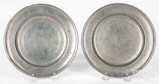 Pair of Philadelphia pewter plates, late 18th c.