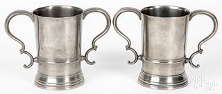 Pair of Danforth and Boardman pewter cups