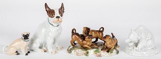 Four Meissen porcelain figurines