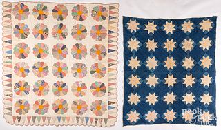 Two patchwork quilts