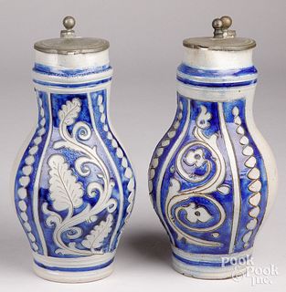Two Westerwald stoneware pitchers, 19th c.