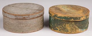 Two painted bentwood pantry boxes, 19th c.