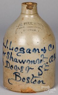 Massachusetts stoneware jug, 19th c.