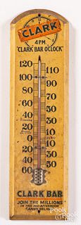 Wooden Clark Bar advertising thermometer