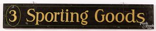 Double-sided pine Sporting Goods trade sign