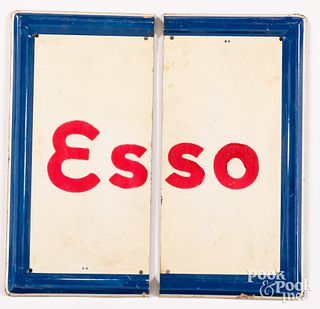 Esso tin trade sign, in two parts