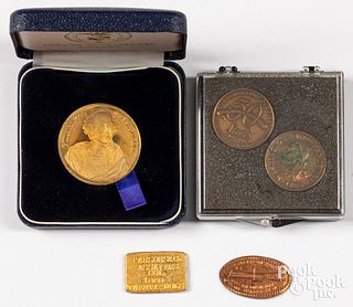 Group of medallions and tokens