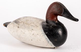 Maryland carved and painted canvasback duck decoy
