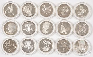 Franklin Mint sterling silver bird medallions