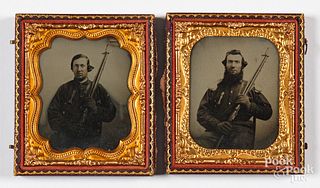 Two Civil War soldier ambrotypes