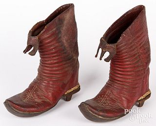 Pair of early leather boots.