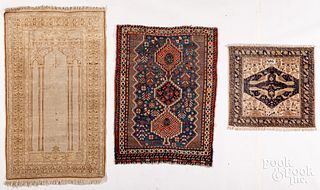 Turkish prayer rug, together with two mats