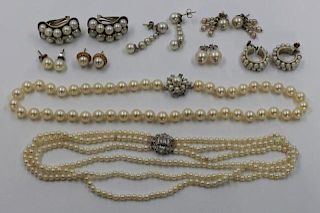 JEWELRY. Large Grouping of Assorted Pearl Jewelry.